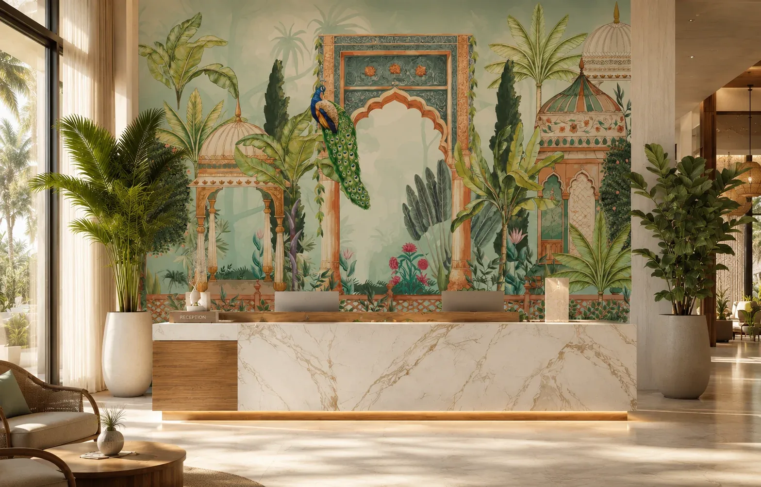 Peacock Tropical USA Luxury Home Decor Wallpaper for Wall