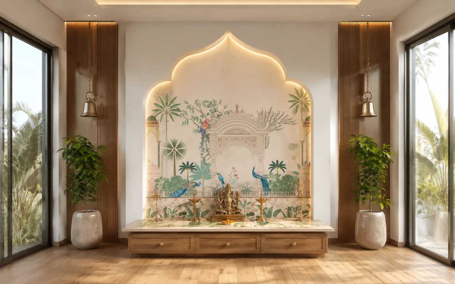 Modern Temple Best Selling Indian Royal Removable Wallpaper Mural USA Homes