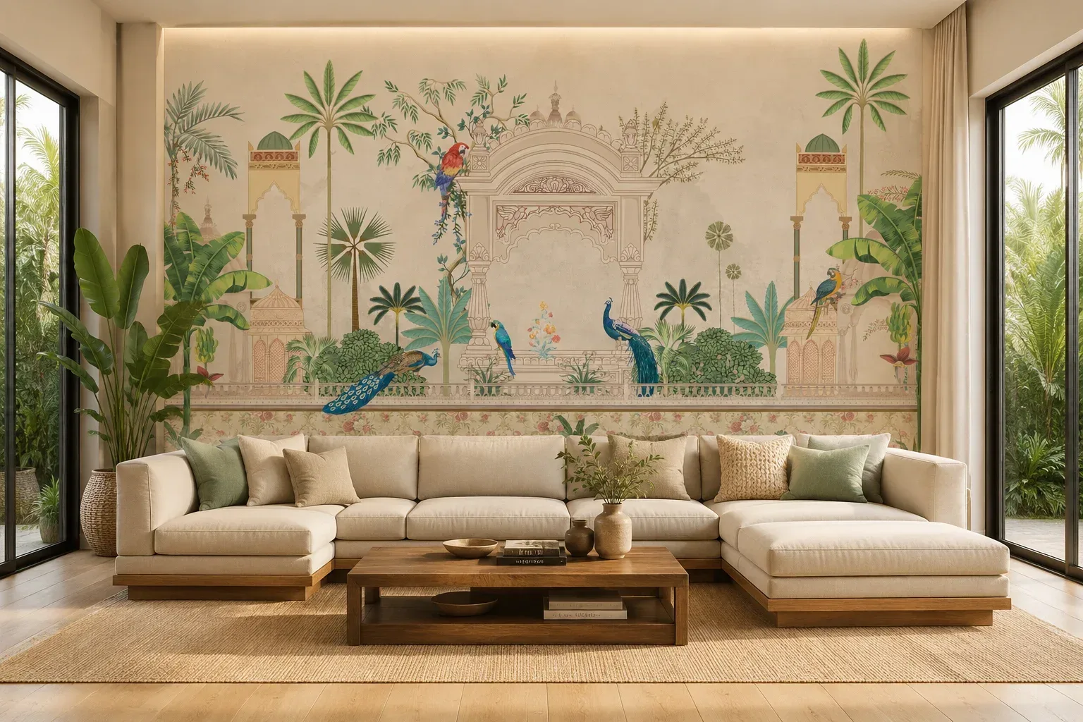 Latest Design Birds Tropical Soft Color Peel and Stick Wall Murals