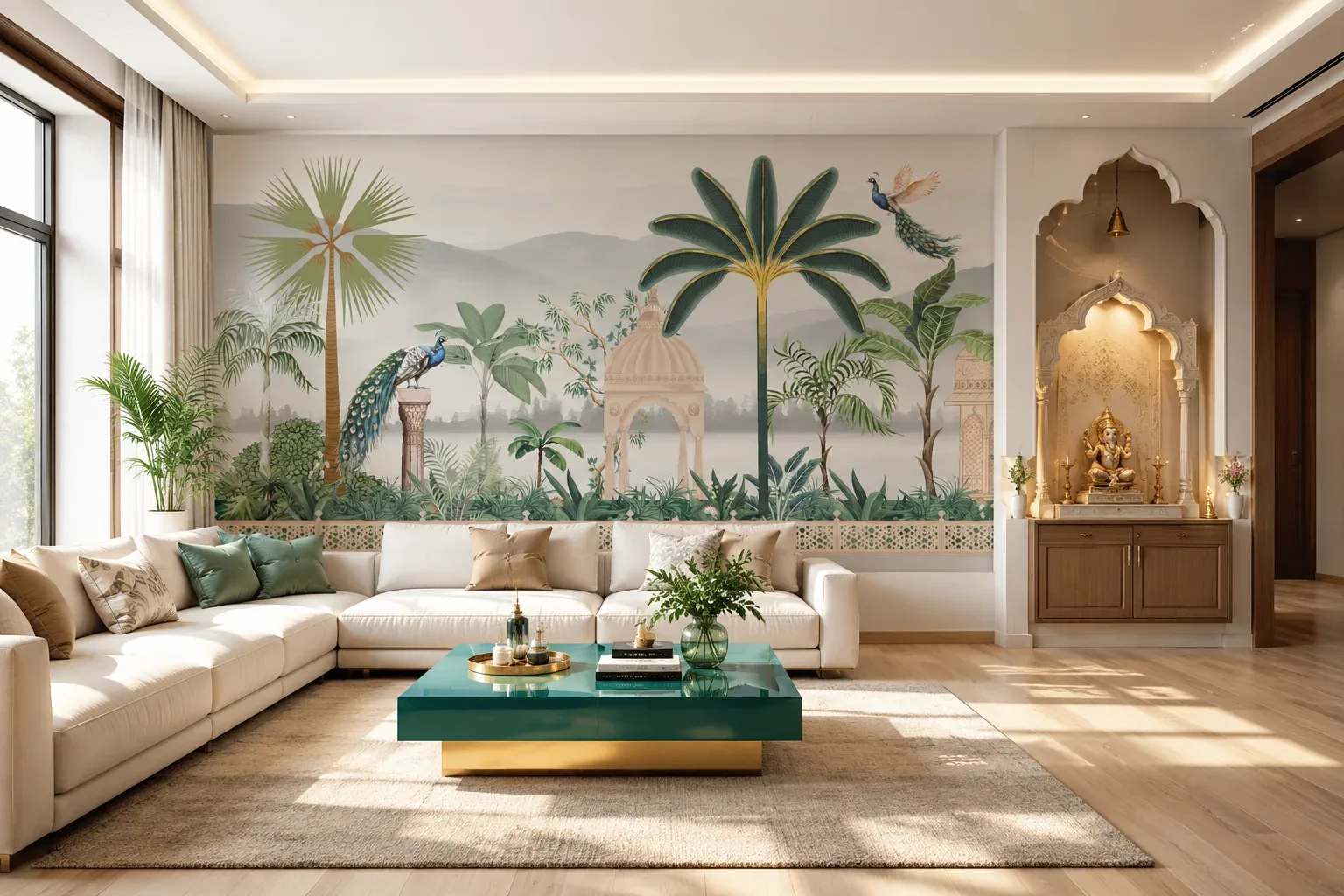 Large Living Room Wall Soft Color Nature Tropical USA Trending Home Decor Wall Mural.png