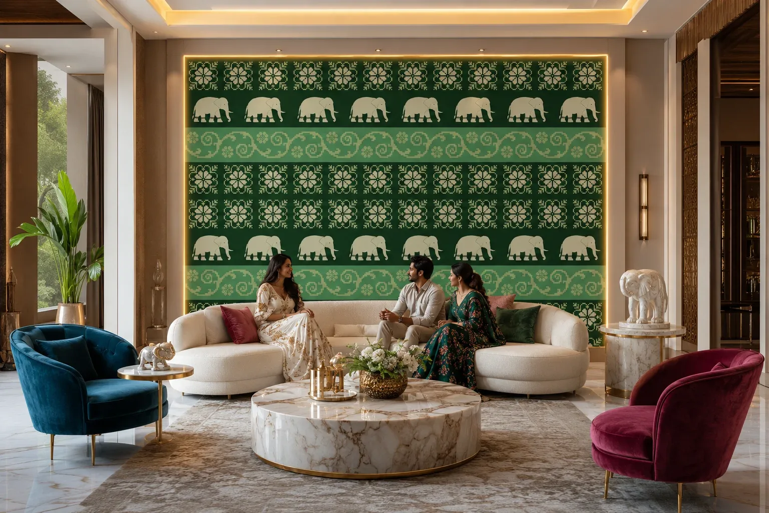Indian Traditional Ethnic Border Pattern Peel and Stick Miami Modern Home Wall Design Wallpaper