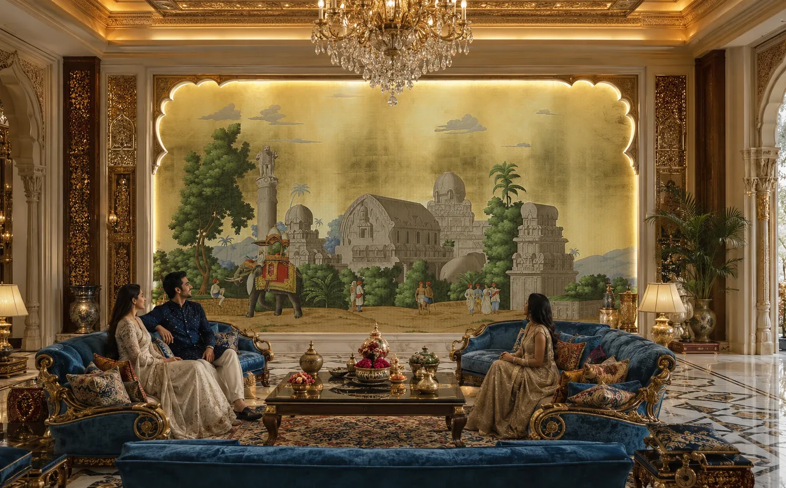 Royal Journey Golden foil textured USA Interior Wallpaper .png
