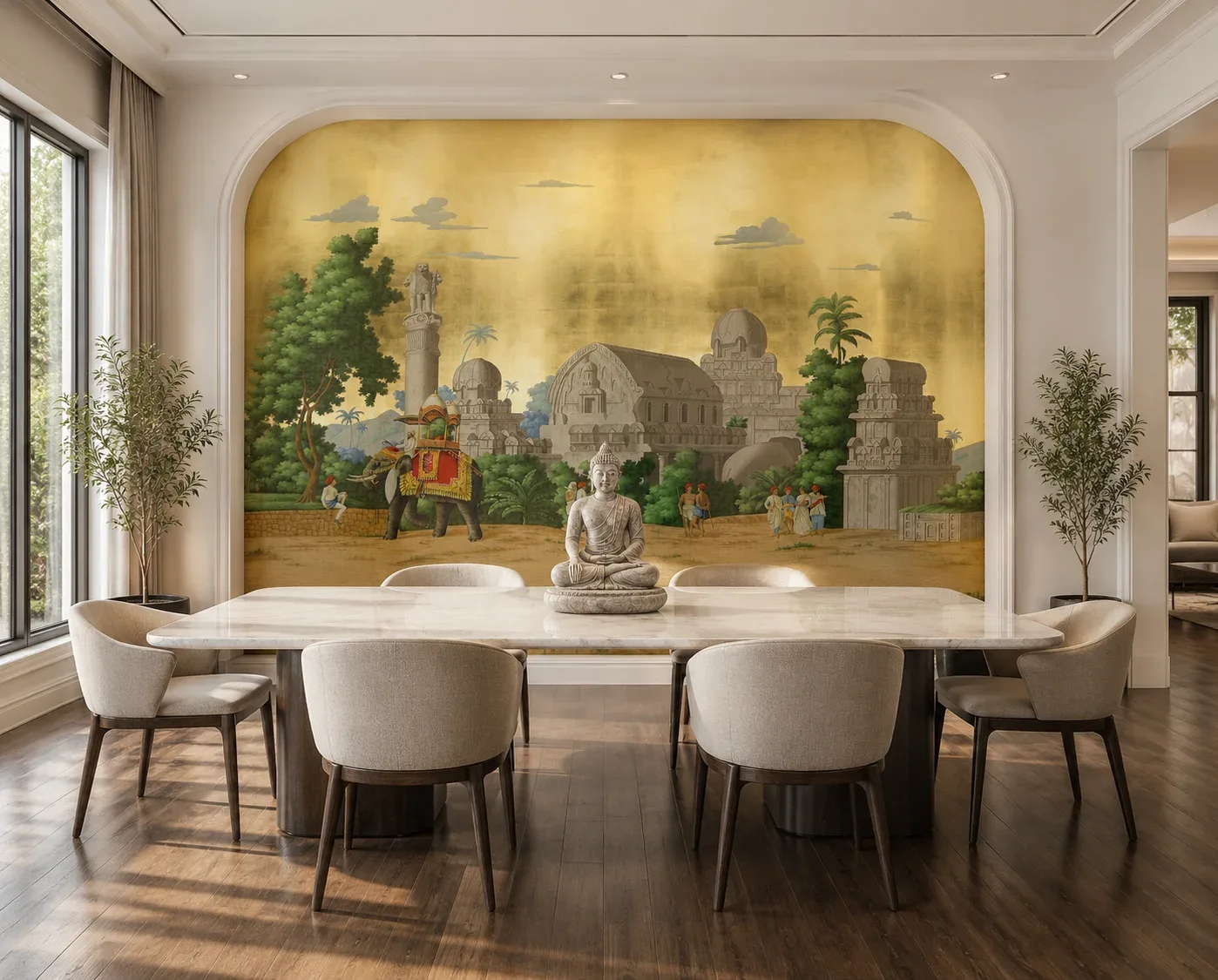 Golden Foil Indian Historical View Peel Stick Modern Chicago Homes Wall Decor Accent Wall.png
