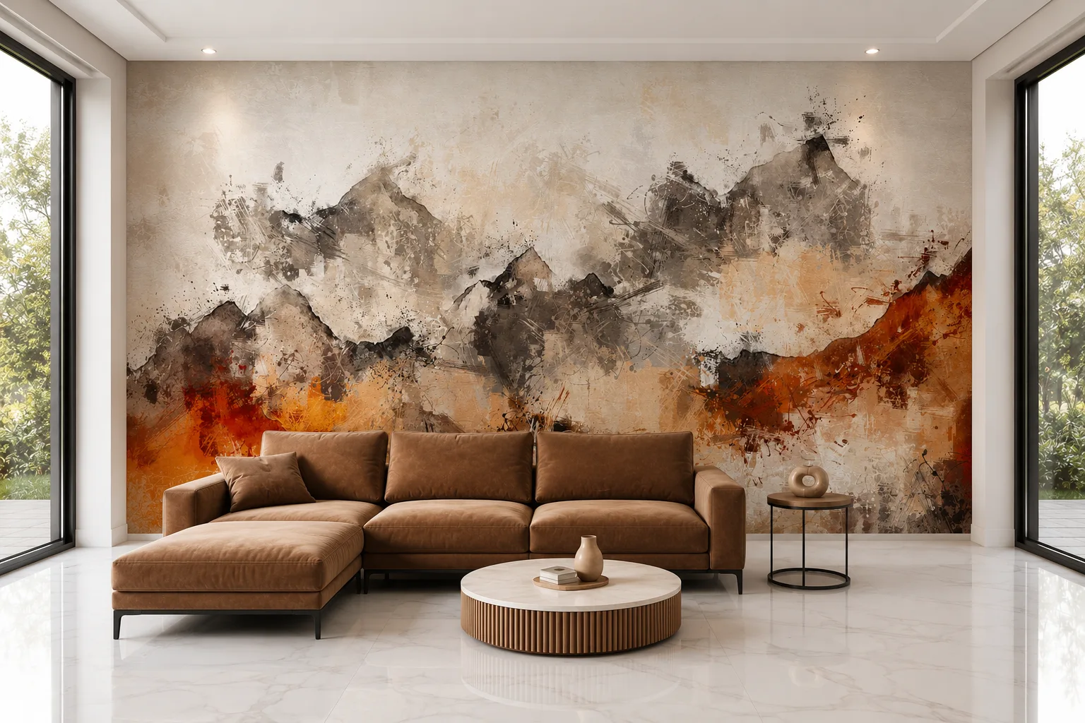 Artistic Earth Tone Mountain Canvas for Utah Minimalist Farmhouse Interior Showcase Collection.png