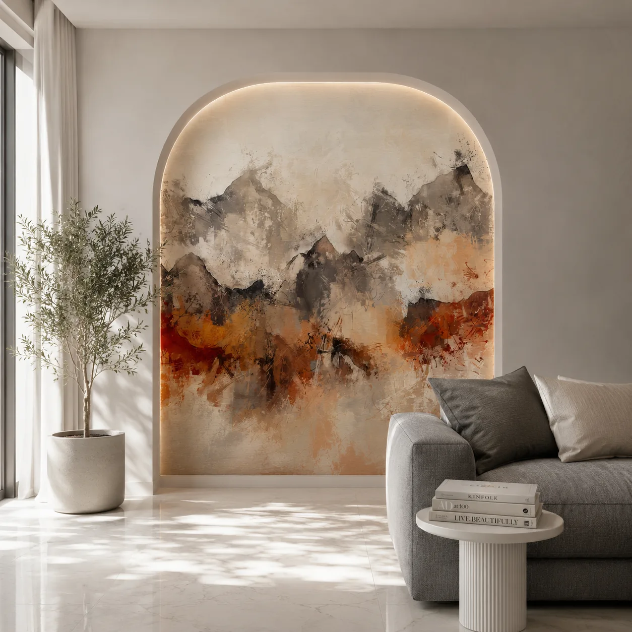Mountain Splash Arch Wall Covering for Chicago Modern Living Space Designer Collection.png