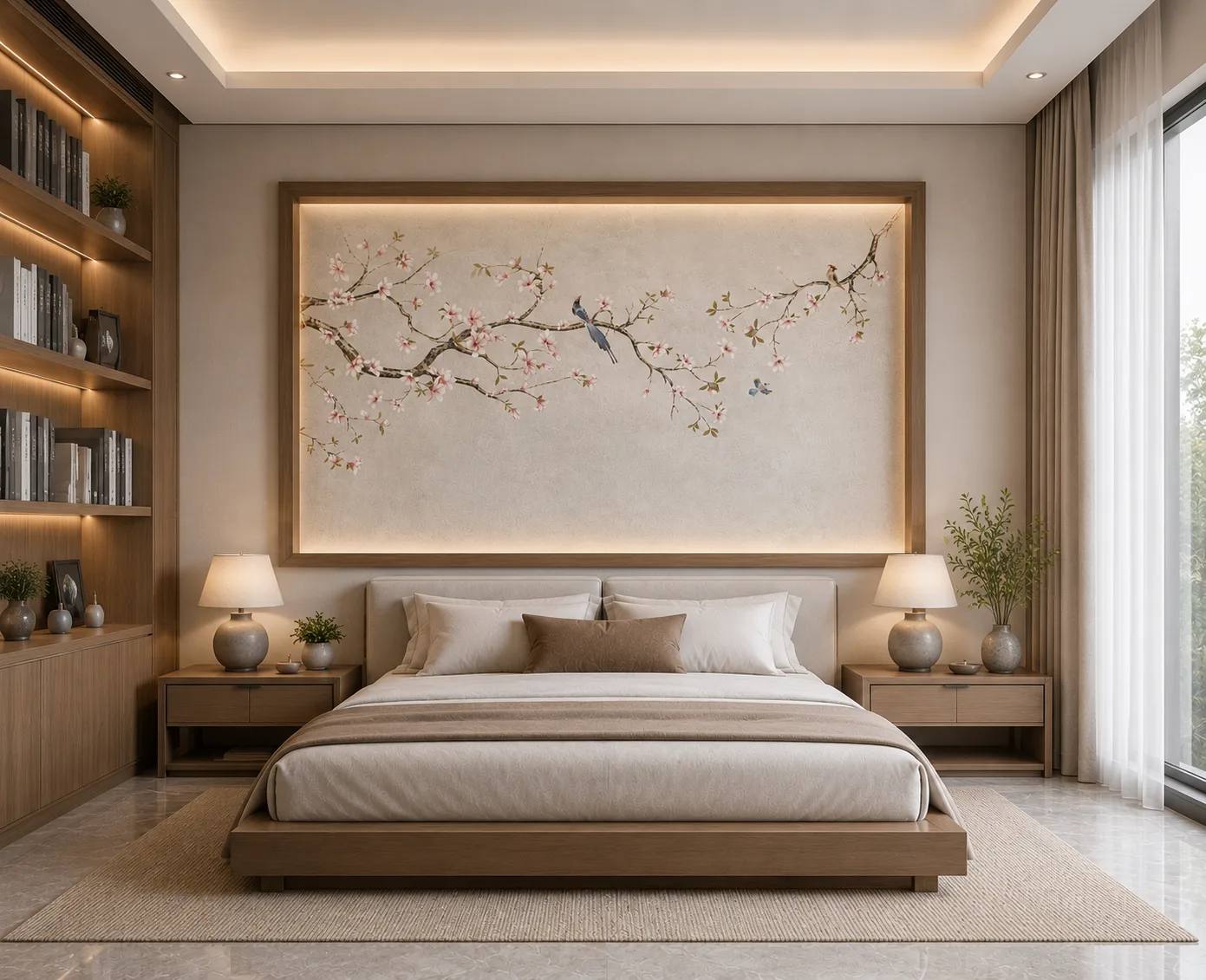 Vintage Floral Bird Wall Mural Design for Cozy California Bedroom Retreats Edition Exclusive.png
