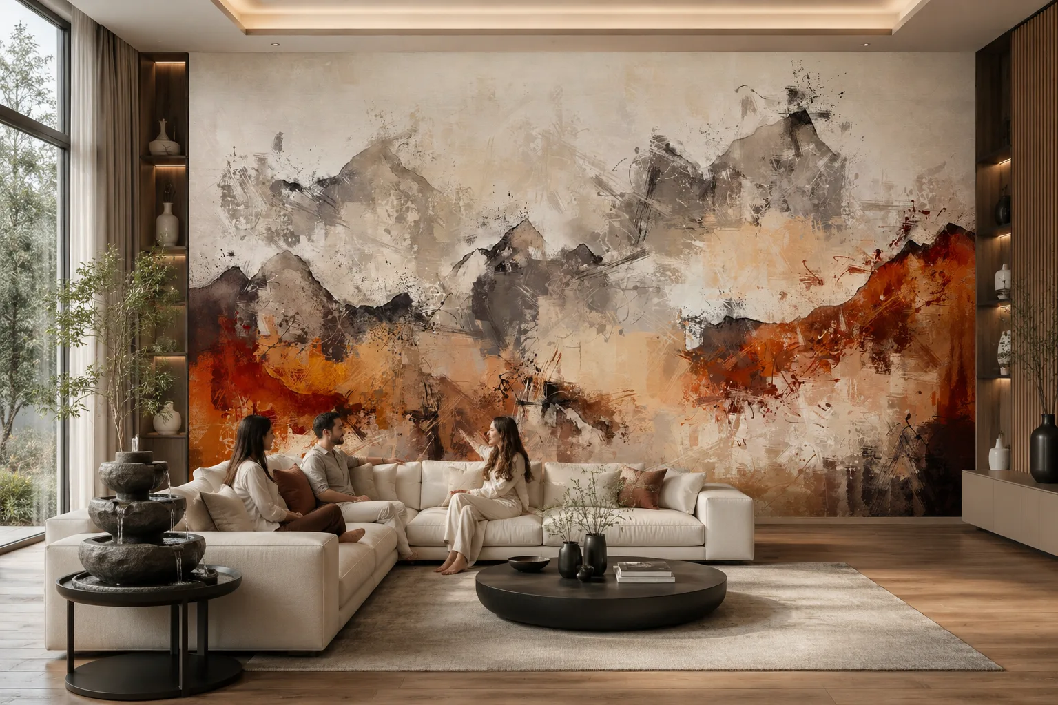 Earthy Watercolor Desert Peaks Canvas Print for California Modern Loft Collection Series.png