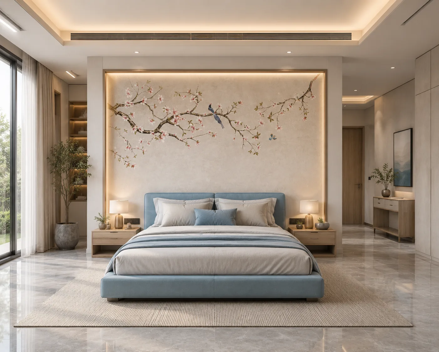 Elegant Magnolia Blossom Branch Wallpaper Mural for Serene Seattle Bedroom Spaces Collection Special.png