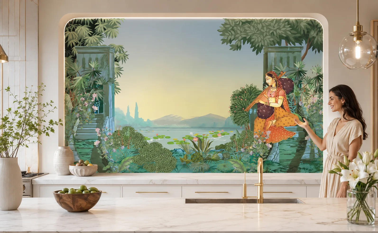 Nature Details Green Blue Forest Seen Self Adhesive Wallpaper Mural.png