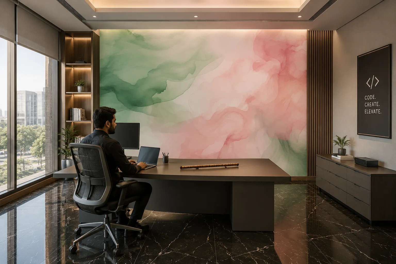 Serene Watercolor Wash Removable Wallpaper New Jersey Contemporary Office Wall Beauty Series.png