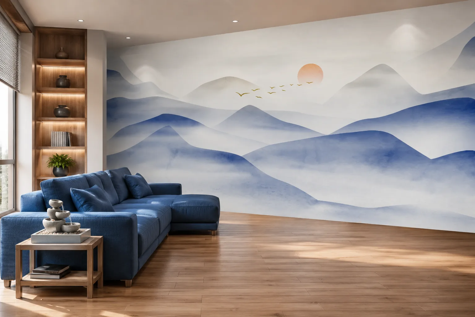 Luxury Scenic Blue Wallpaper Minimal Living Room Accent Denver Heights Interior Selection.png