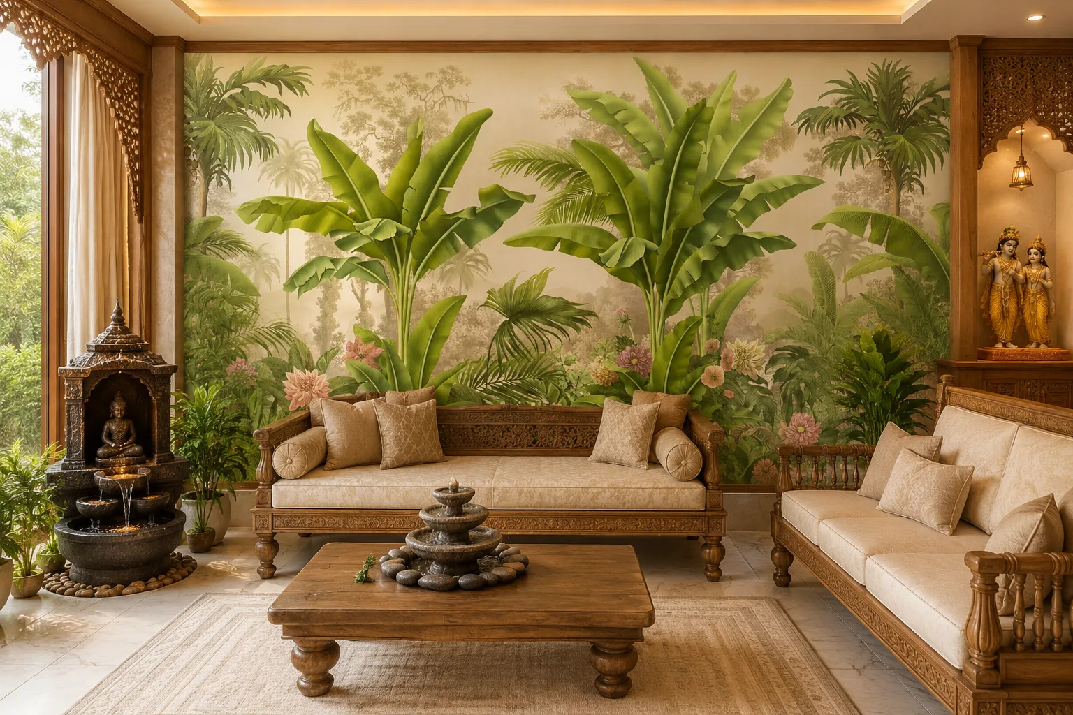 Modern Tropical Banana Leaf Wallpaper Soft Neutral Botanical Dallas Home Styling Signature Collection.png