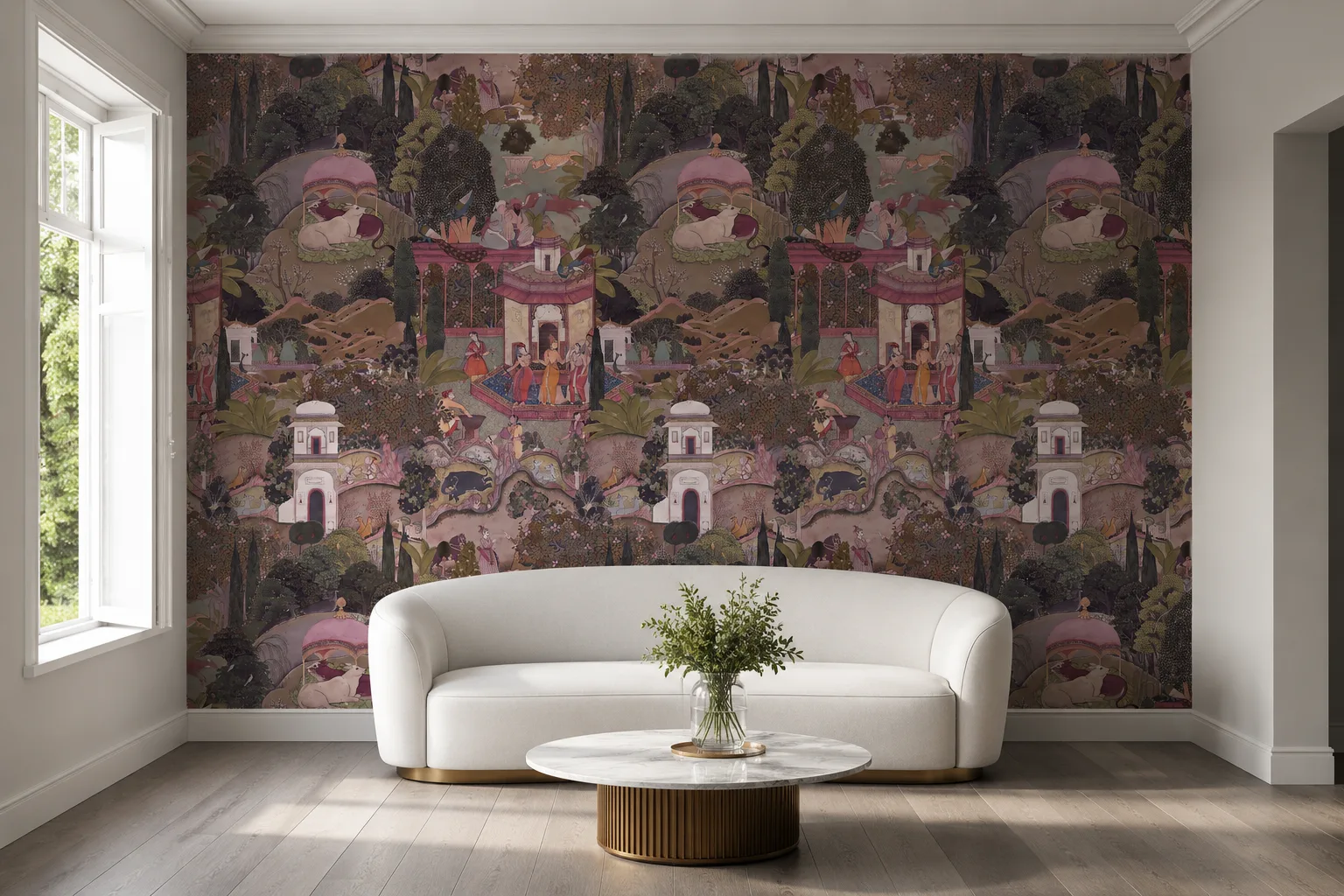Antique Jungle Palace Wallpaper Romantic Maximalist Wall Decor Beverly Hills Signature Style.png