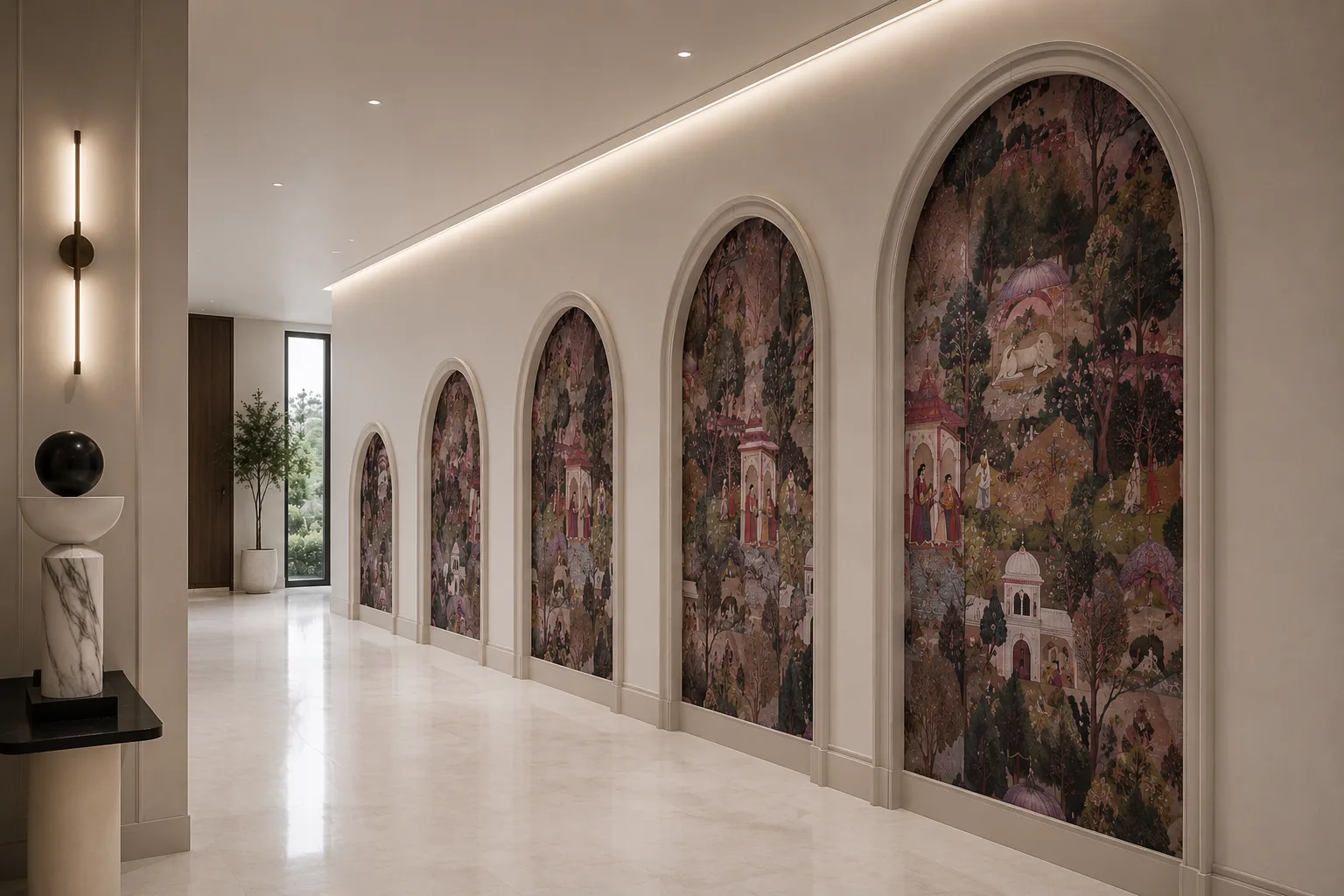 Dreamy Mughal Forest Wallpaper Arch Vintage Animal Decor San Diego Estate Favorites.png