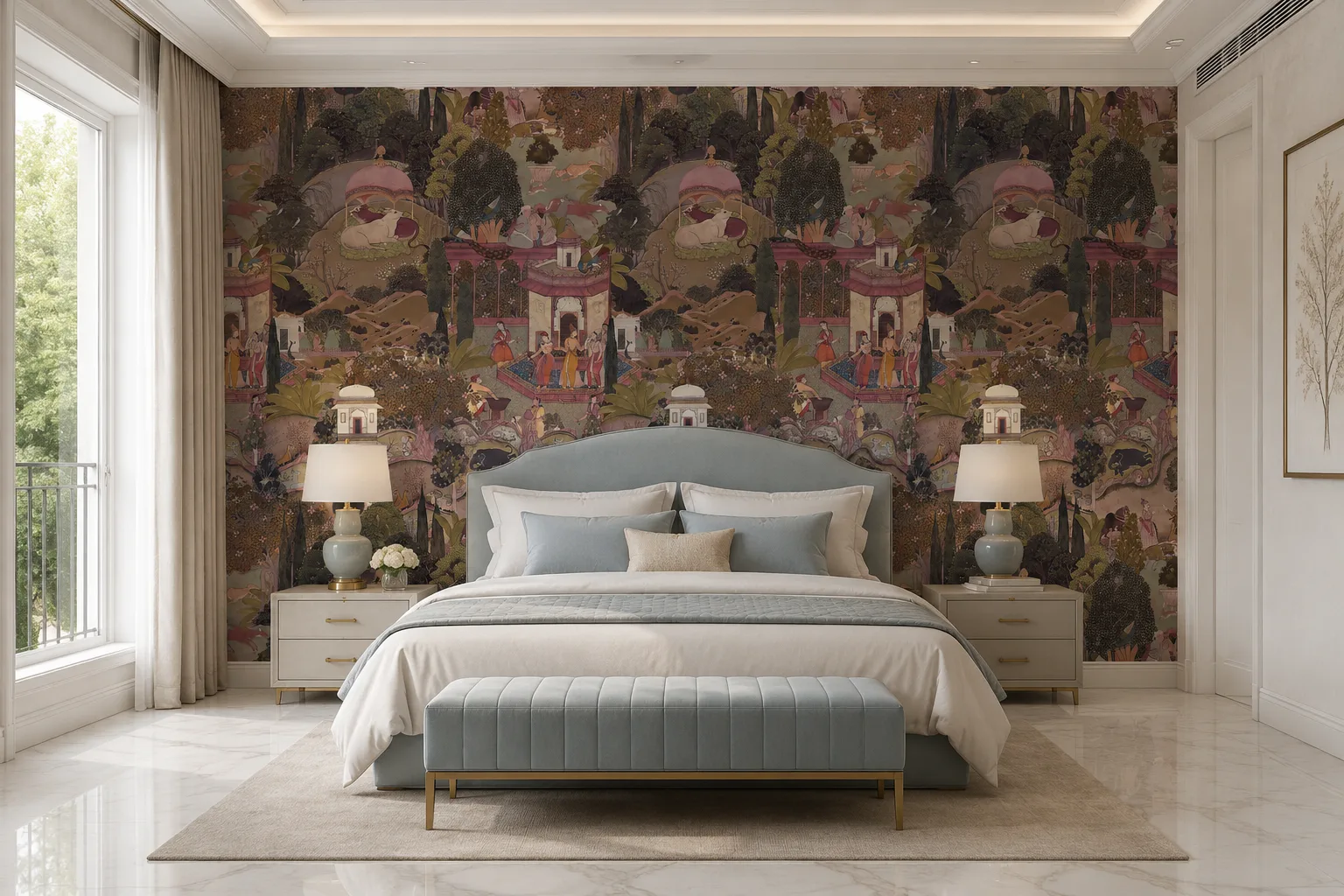Antique Jungle Palace Wallpaper Romantic Maximalist Wall Accent Beverly Hills Signature Style.png