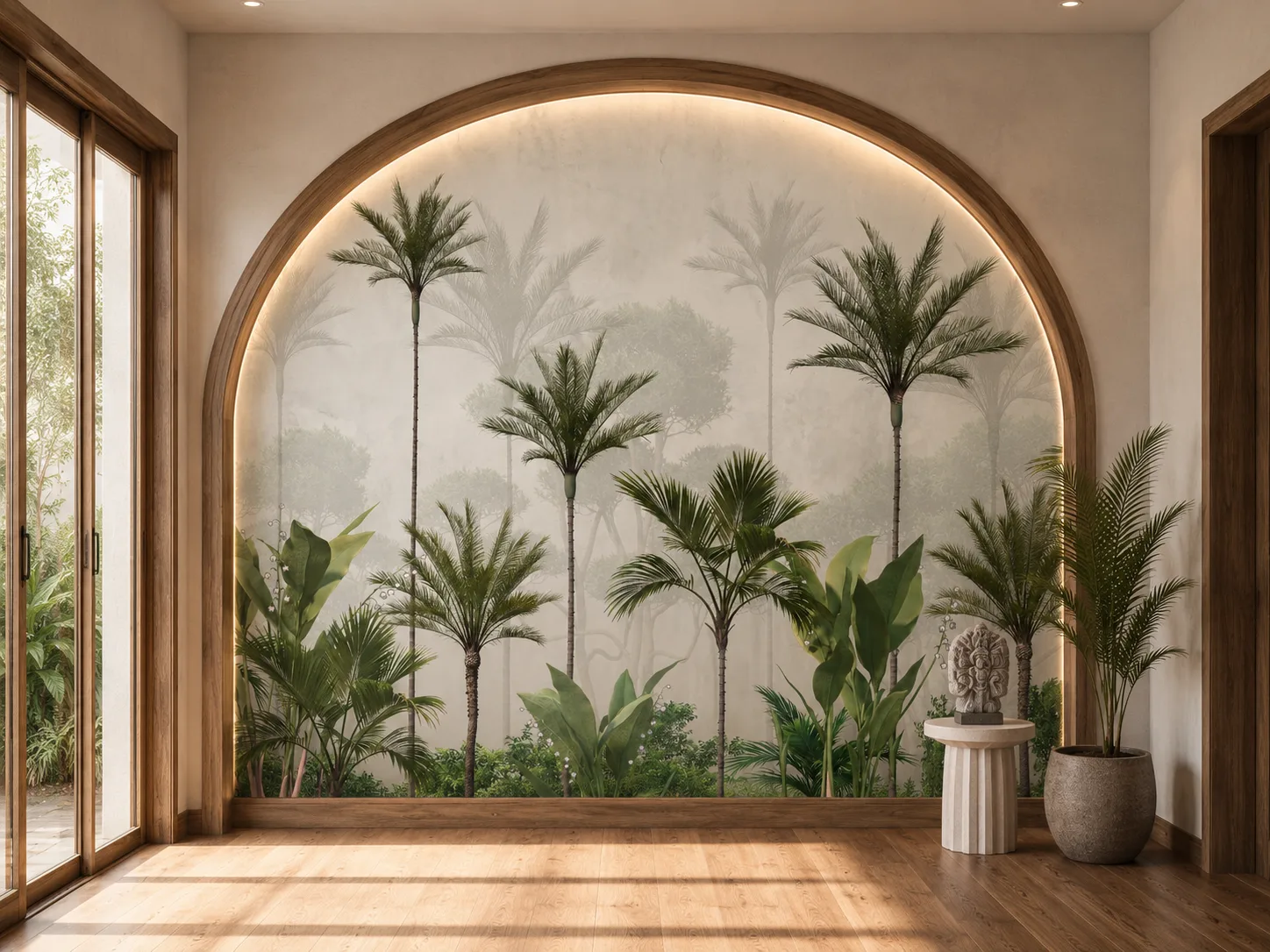 Earthy Tropical Palm Wall Mural for Seattle Organic Modern Spaces Inspired Collection.png