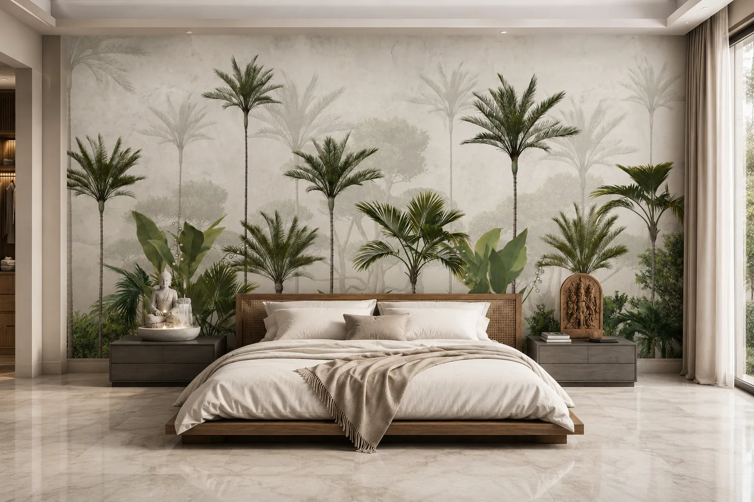 Misty Tropical Palm Forest Wallpaper Mural for Modern Miami Coastal Homes Signature Style.png