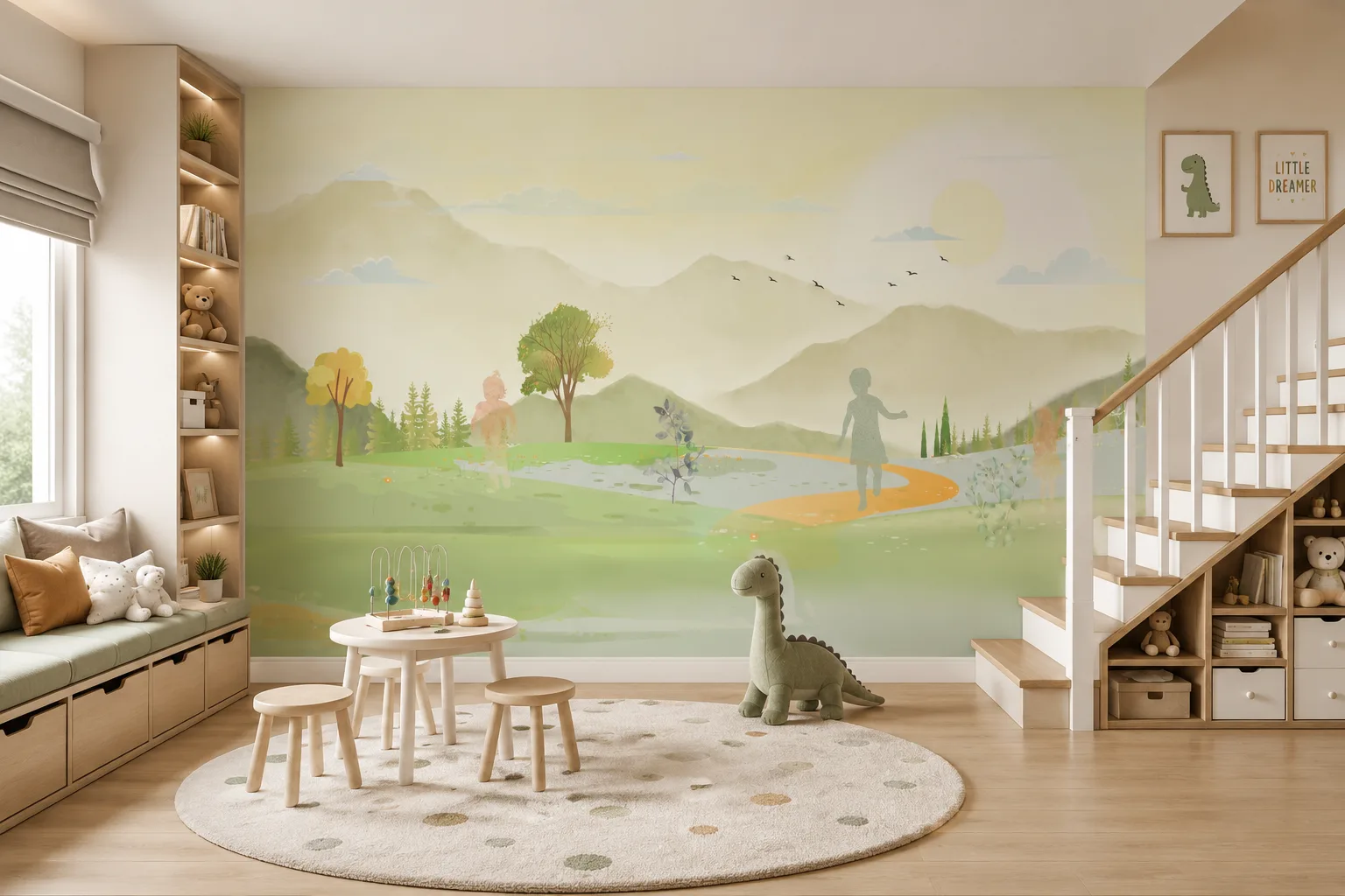 Cozy Playroom Wallpaper Watercolor Nursery Wall Mural California Westcoast Interior Trending Masterpiece.png