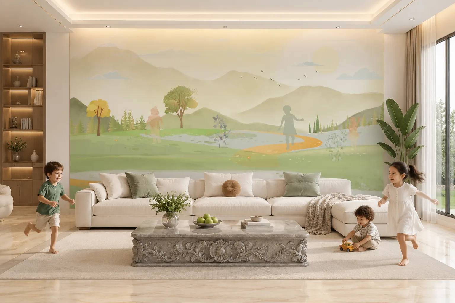 Sage Green Wall Mural Modern Mountain Wallpaper Living Room Utah Family Favorite Design.png