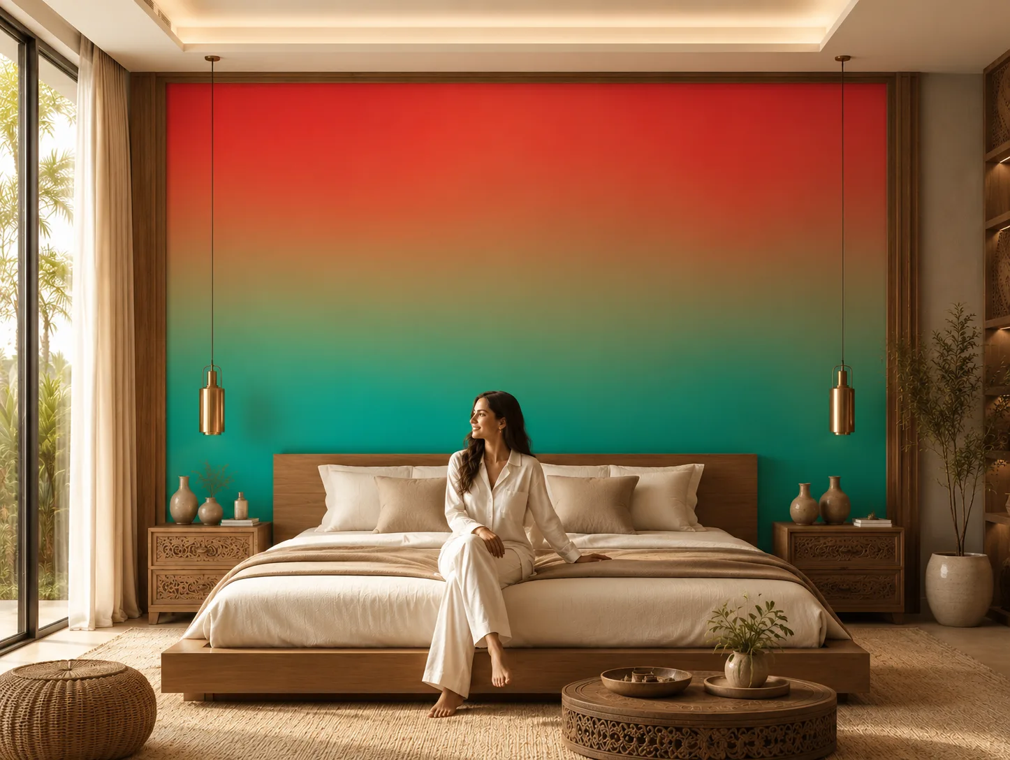 Color Blend Abstract Wallpaper Contemporary Bed Room Decor Miami Coastal Homes Premium Series.png