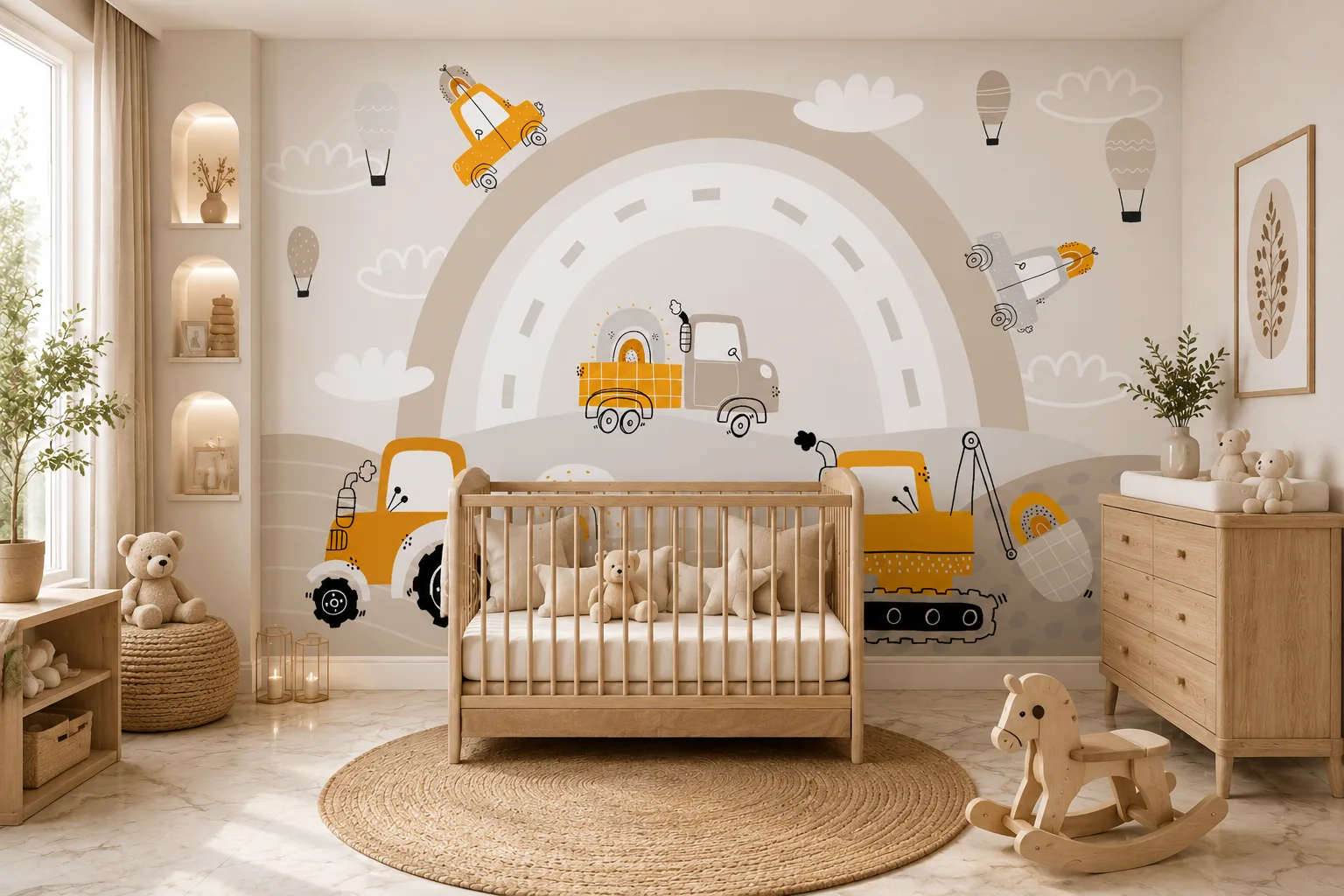 Stylish Neutral Vehicle Wallpaper Mural for San Diego Beby Room Designer Choice Edition.png