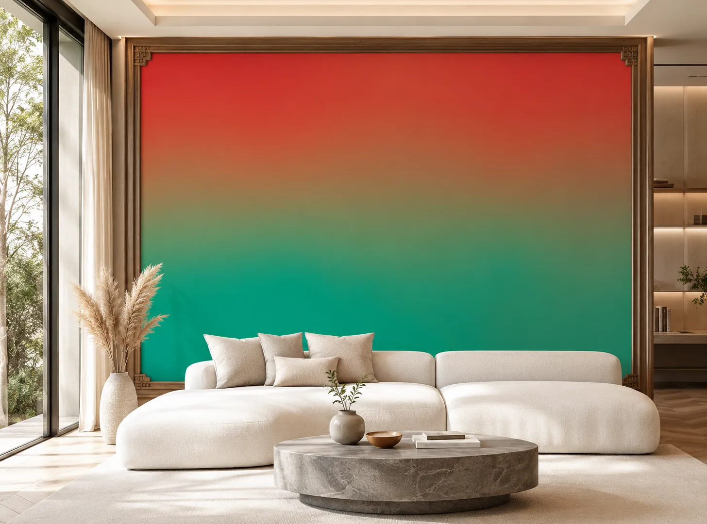 Aqua Orange Abstract Gradient Wallpaper Digital Download Texas Luxury Interior Premium Selection.png