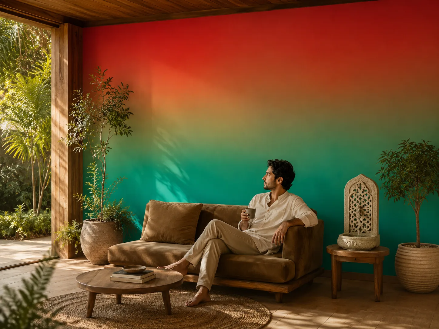 Contemplative moment in a sunlit lounge.png