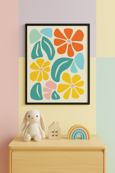 Boho Flower Design Soft Color Wall Decor.png