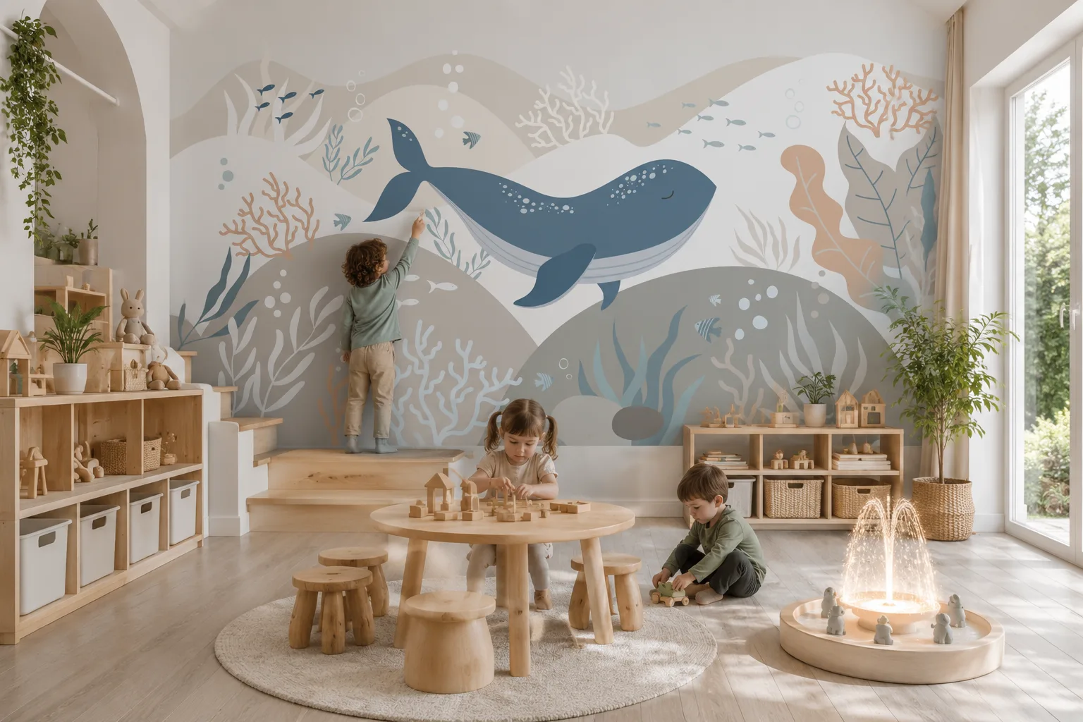 Scandinavian Whale Sea Life Wall Decor Neutral Nursery Arizona Trend.png