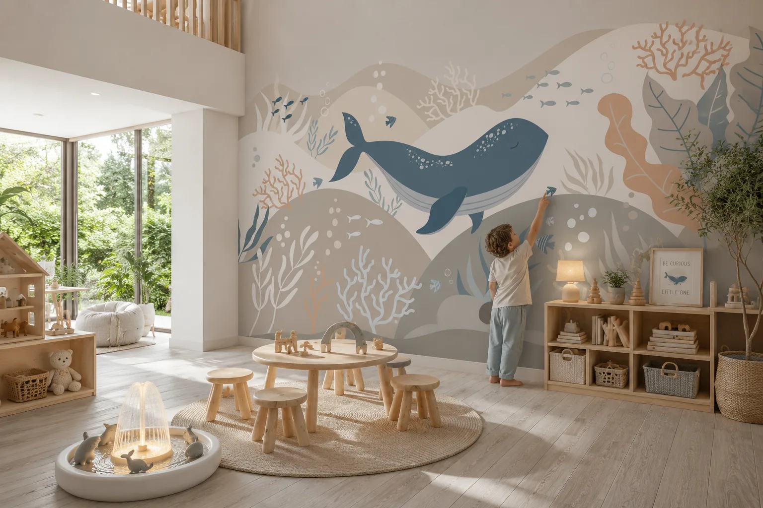 Modern Ocean Animals Nursery Wallpaper Soft Coastal Theme Florida Choice.png