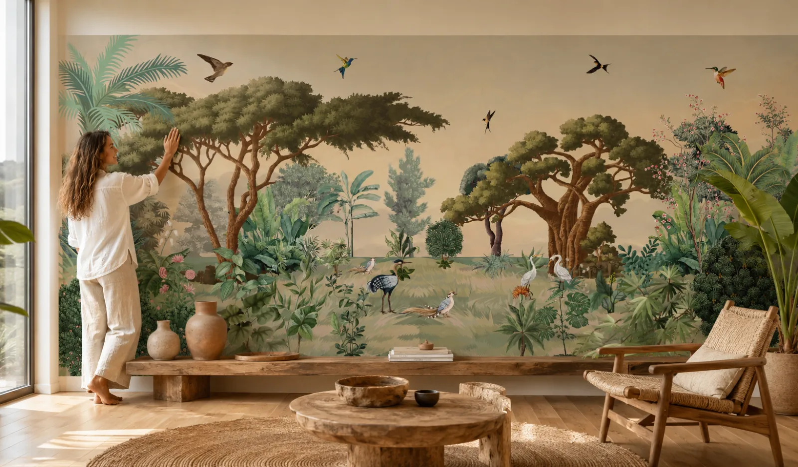 Grand Tropical Woodland Wall Art for Luxury Home Wall Decor Peel and Stick.png