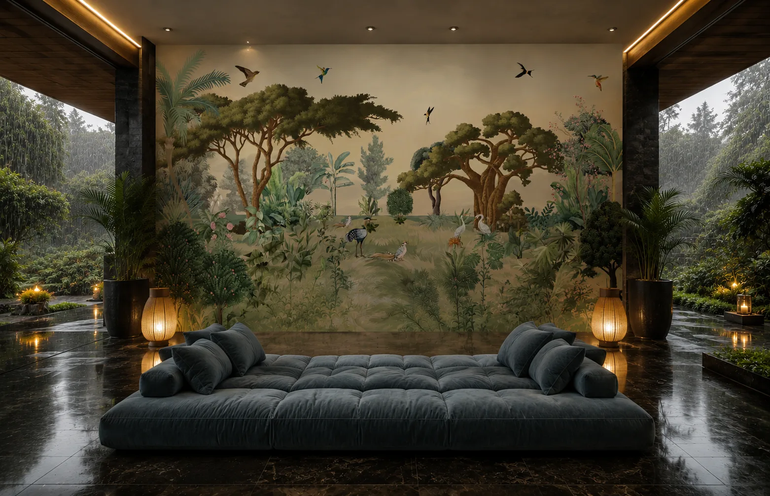 Luxury Botanical Savannah Wallpaper Scene for Tennessee Interior Design Selection.png